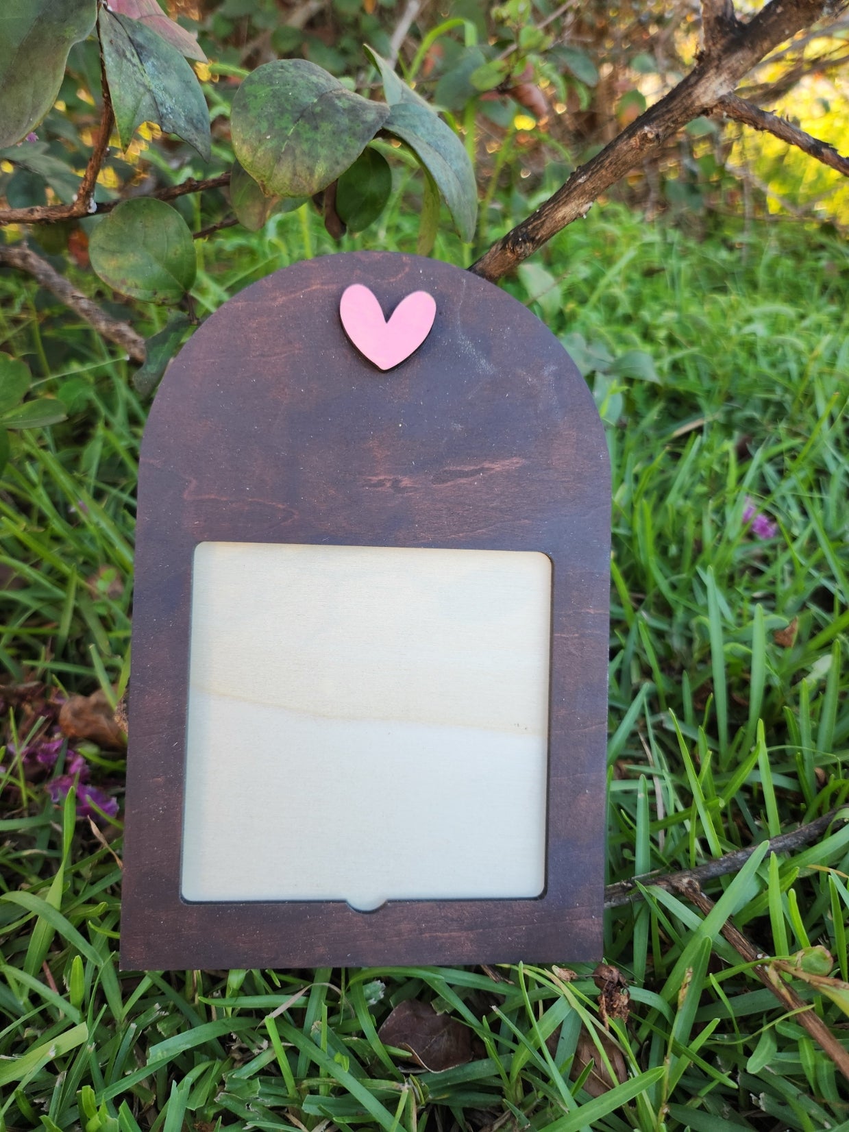 Personalized Wooden Post-it® Holder – Custom Heart Detail-Rogue Magnolia Custom Designs
