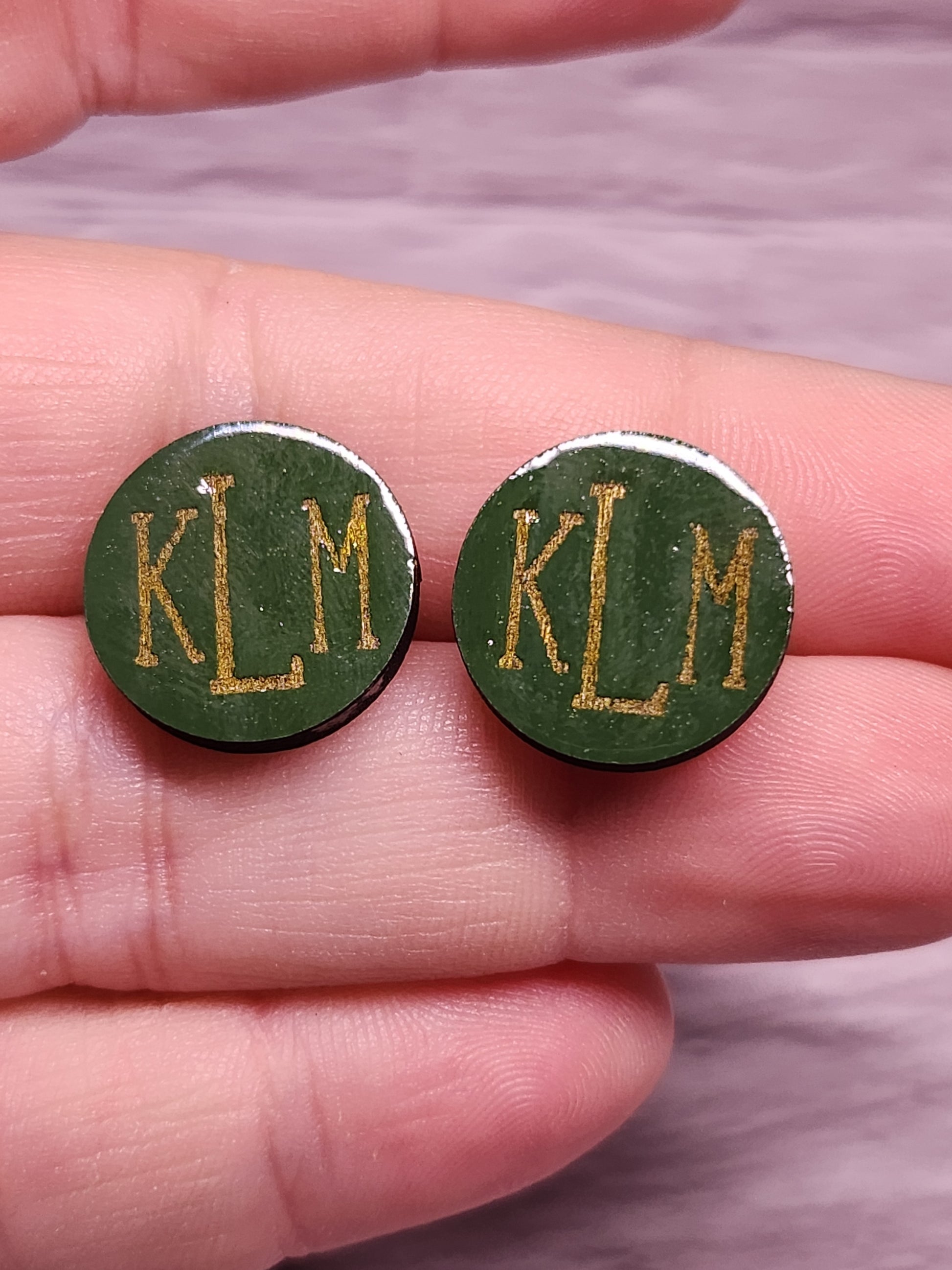 Custom Monogrammed Stud Earrings-Rogue Magnolia Custom Designs