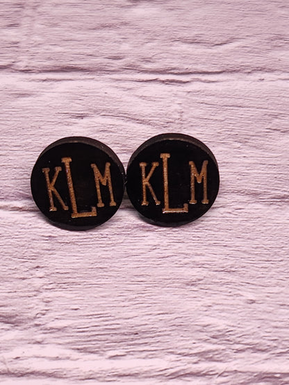 Custom Monogrammed Stud Earrings-Rogue Magnolia Custom Designs