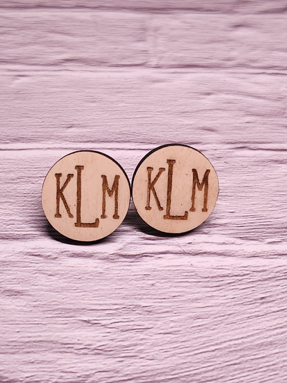Custom Monogrammed Stud Earrings-Rogue Magnolia Custom Designs