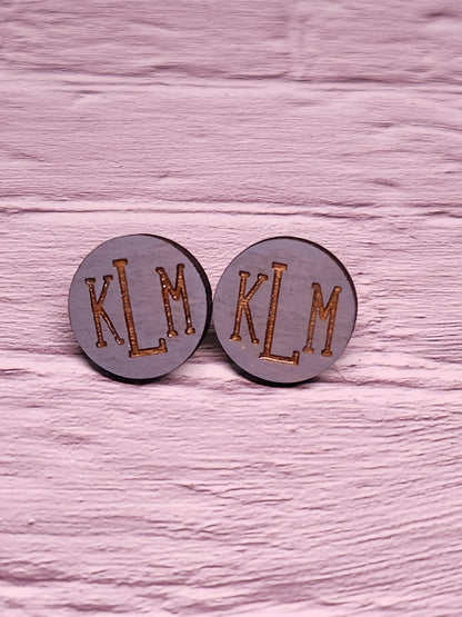 Custom Monogrammed Stud Earrings-Rogue Magnolia Custom Designs