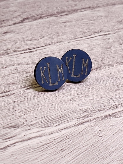 Custom Monogrammed Stud Earrings-Rogue Magnolia Custom Designs