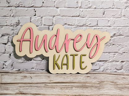 Custom Baby Sign Set – Name, Footprint, & Birth Stats-Rogue Magnolia Custom Designs