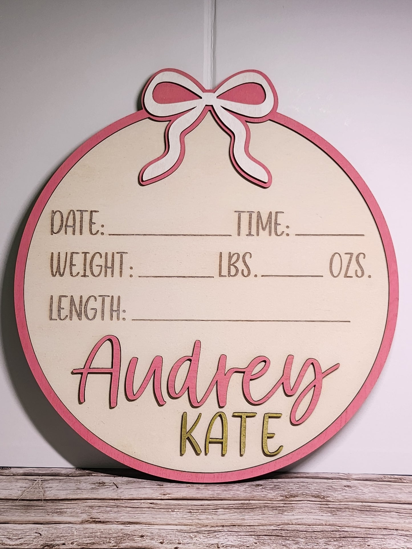 Custom Baby Sign Set – Name, Footprint, & Birth Stats-Rogue Magnolia Custom Designs