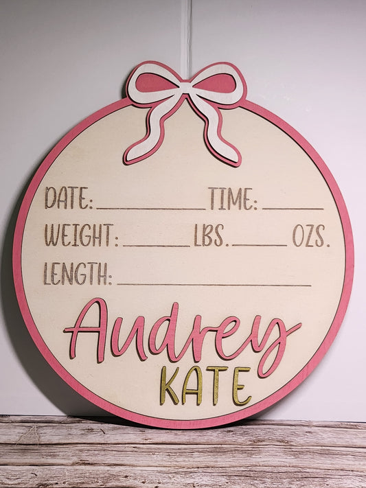 Custom Baby Sign Set – Name, Footprint, & Birth Stats-Rogue Magnolia Custom Designs