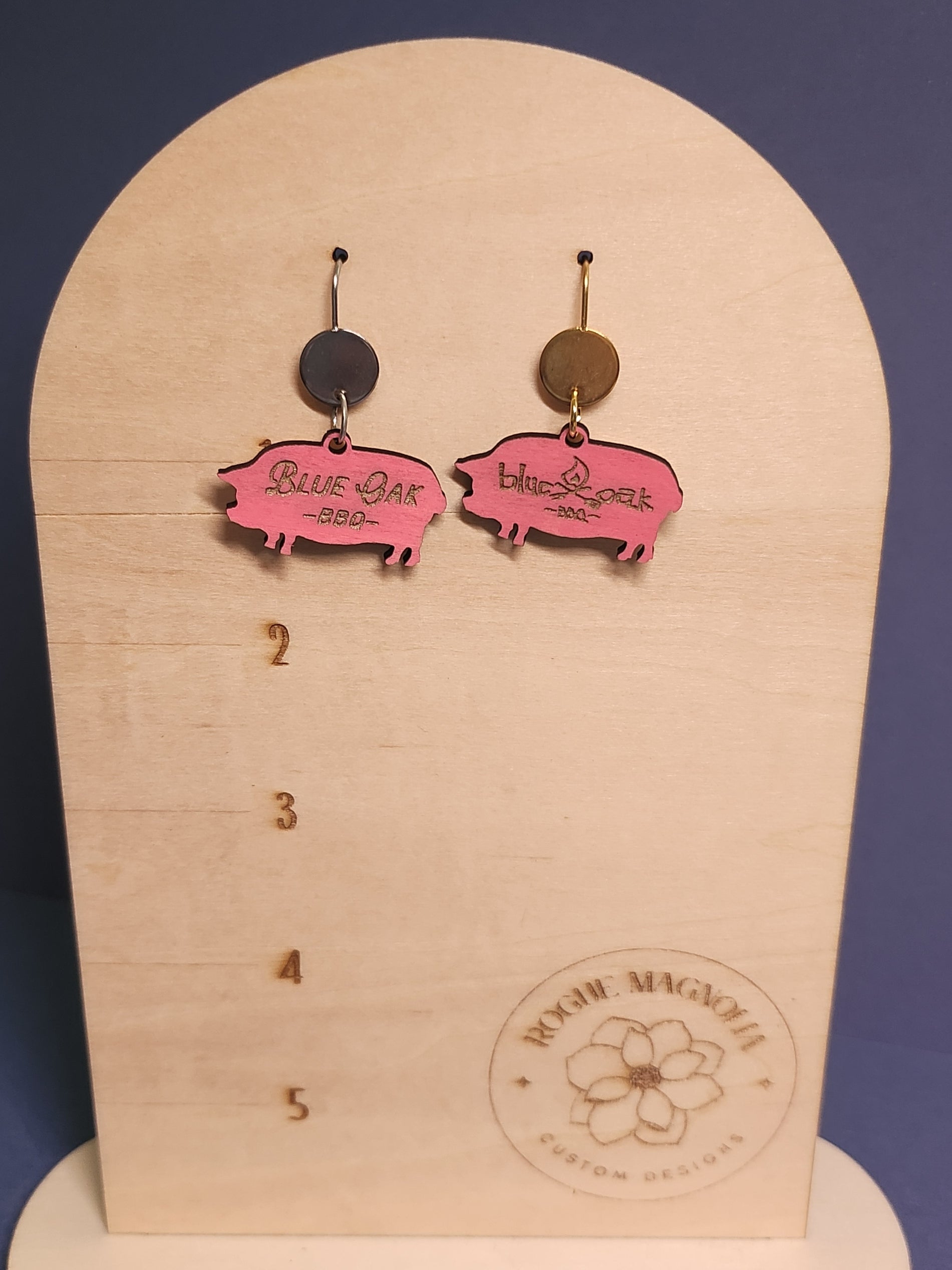 Blue Oak BBQ Drop Earrings-Rogue Magnolia Custom Designs