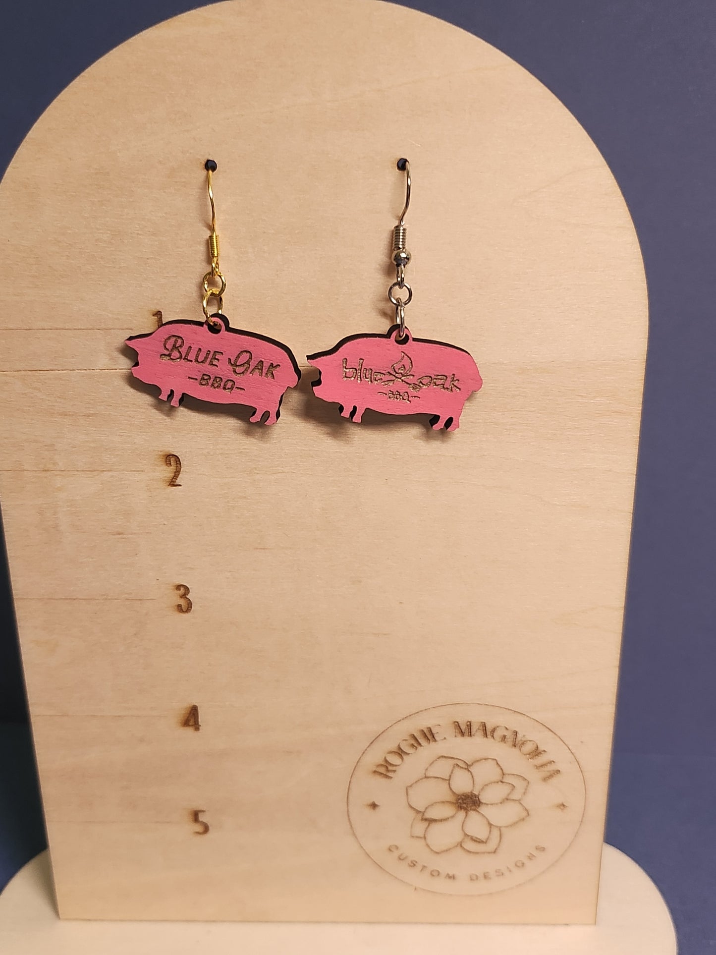 Blue Oak BBQ Drop Earrings-Rogue Magnolia Custom Designs