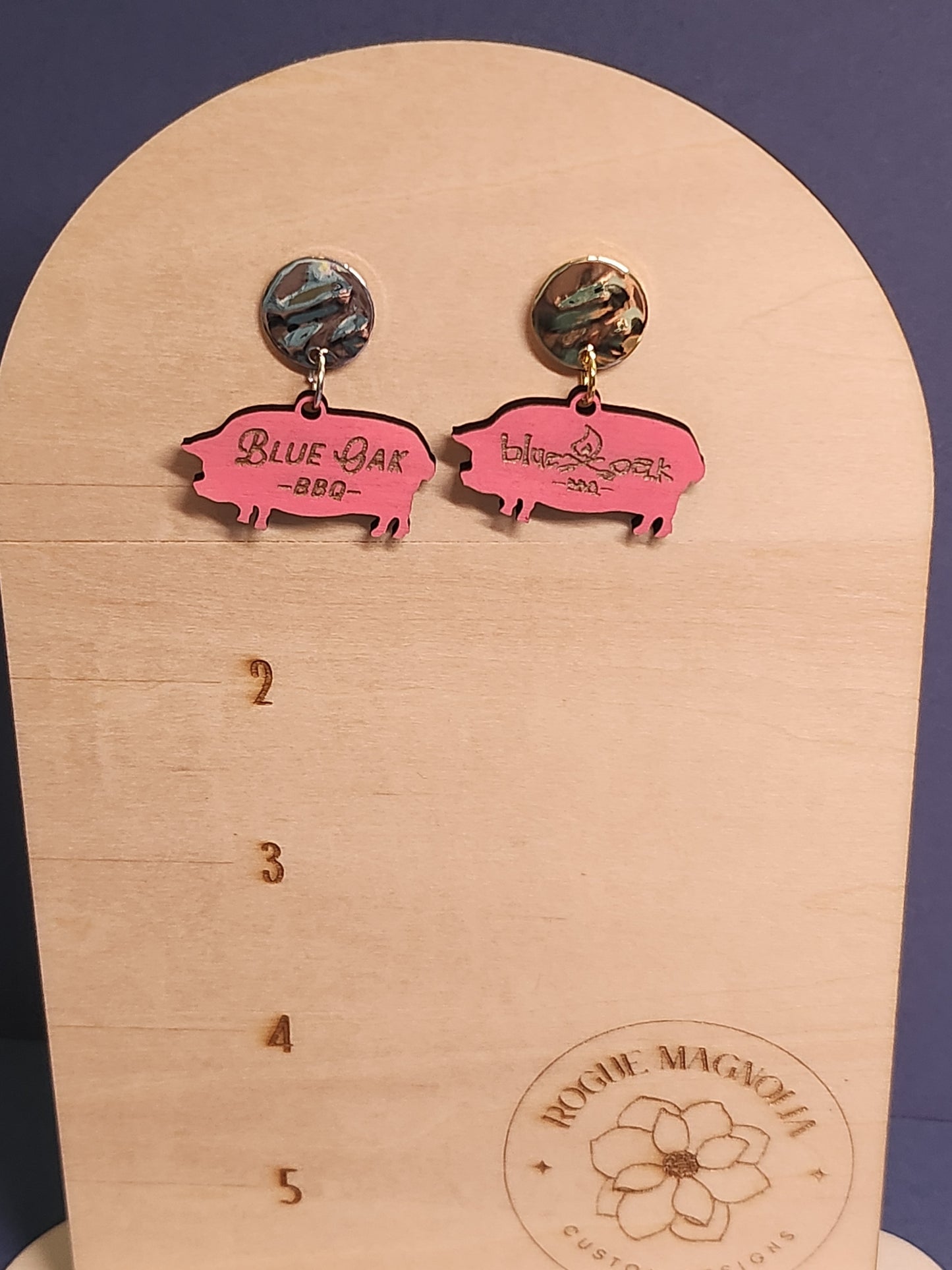 Blue Oak BBQ Drop Earrings-Rogue Magnolia Custom Designs