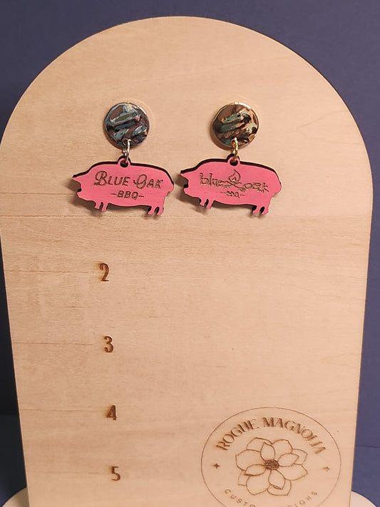 Blue Oak BBQ Drop Earrings-Rogue Magnolia Custom Designs