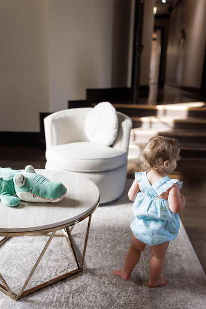 Gator Games Organic Muslin Bubble Romper-Rogue Magnolia Custom Designs