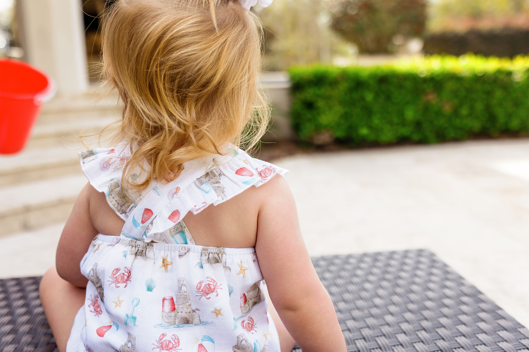 Sandcastle Kingdom Organic Muslin Bubble Romper-Rogue Magnolia Custom Designs