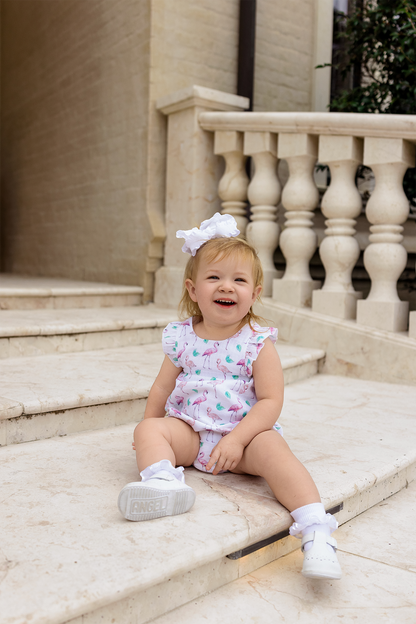 Pink Paradise Organic Muslin Bubble Romper-Rogue Magnolia Custom Designs