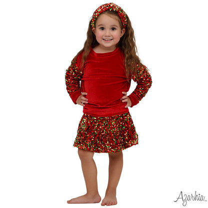 Sequin CHRISTMAS Velvet Top Knot Headband