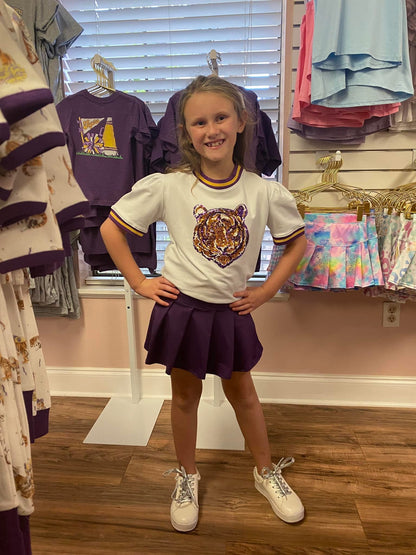 Sequin Purple Gold Tiger Holly Shirt