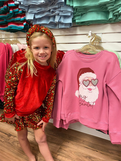 Sequin Velvet Christmas Skort for Girls