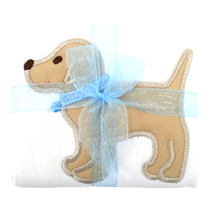 Lab Puppy Appliqued Burp