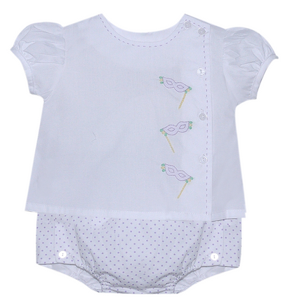 Mardi Gras Mask Diaper Set-Girl