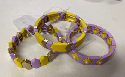 Purple and Yellow Bracelets
