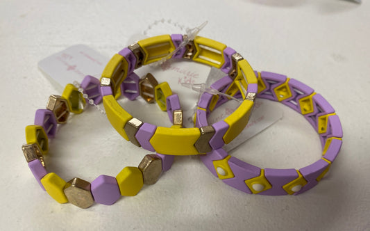 Purple and Yellow Bracelets