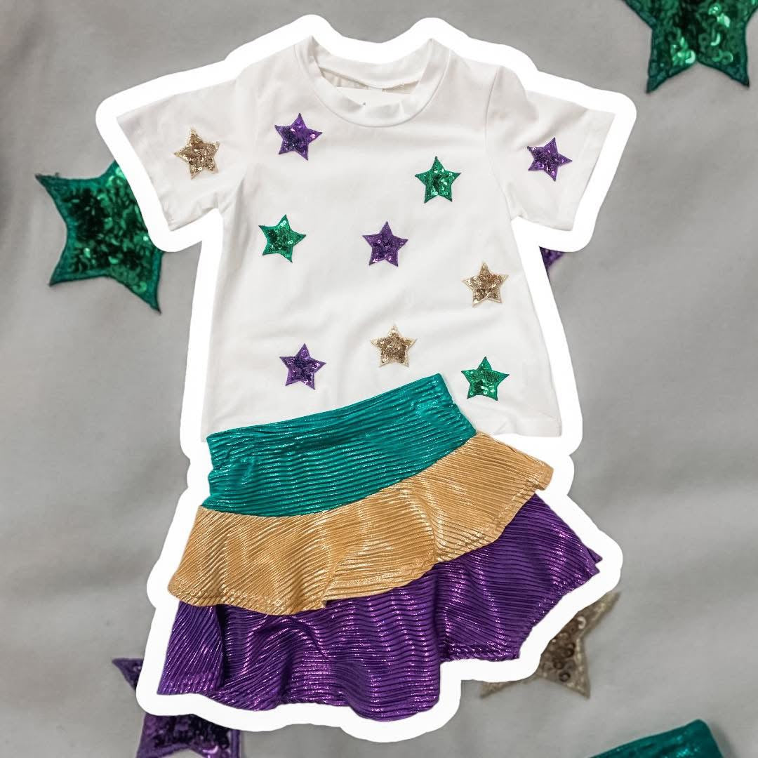 MARDI GRAS 3D STAR MARDI GRAS SHORT SLEEVE T-SHIRT