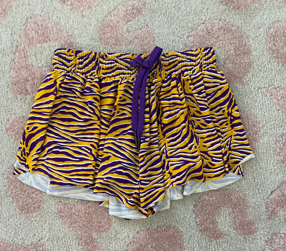 Tiger Print Butterfly Flowy Short
