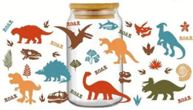 Dinosaur Acrylic Can Cup-Rogue Magnolia Custom Designs
