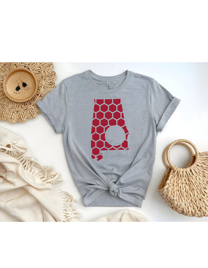 Alabama Honeycomb Crewneck T-Shirt-Rogue Magnolia Custom Designs