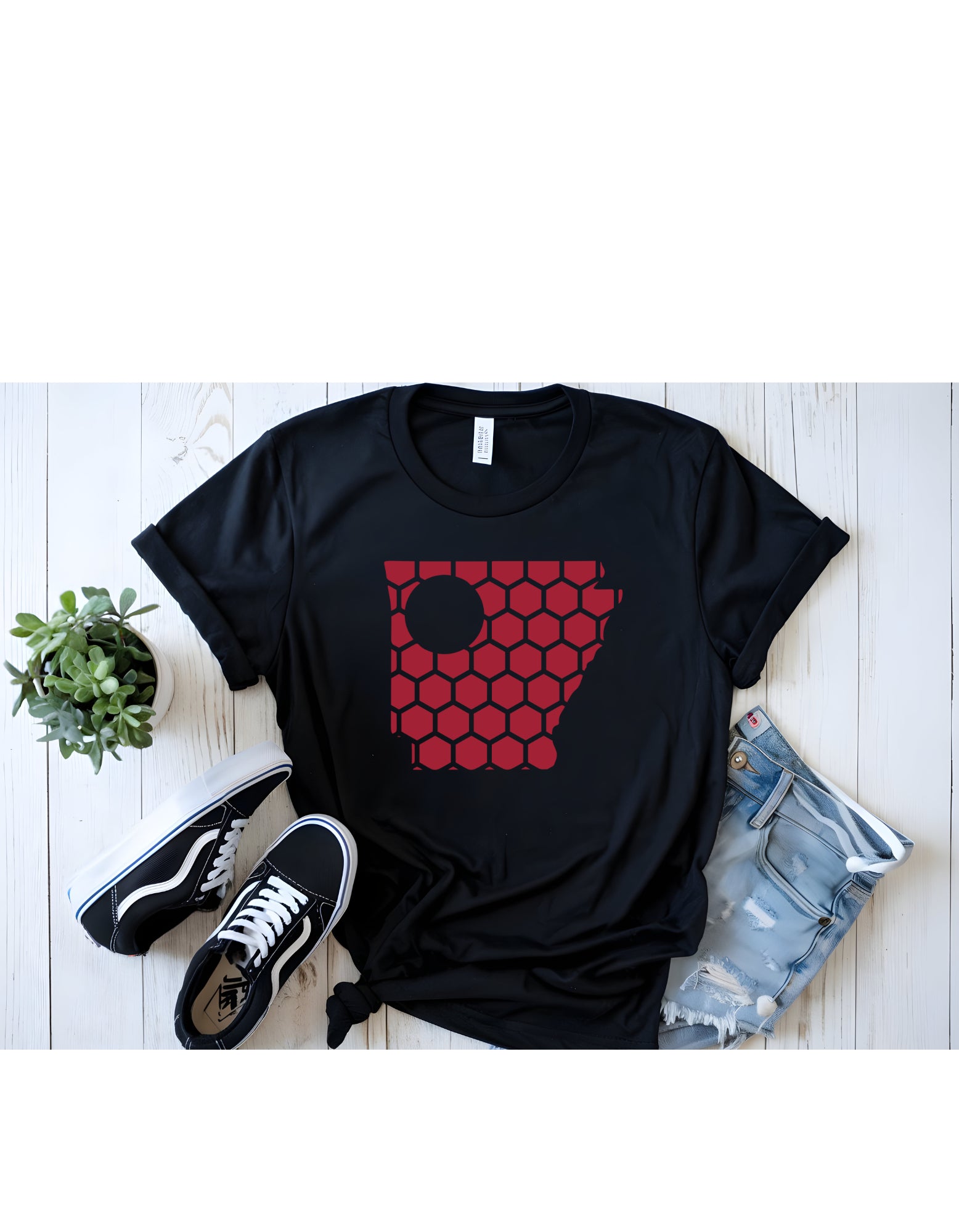 Arkansas Honeycomb Crewneck T-Shirt-Rogue Magnolia Custom Designs