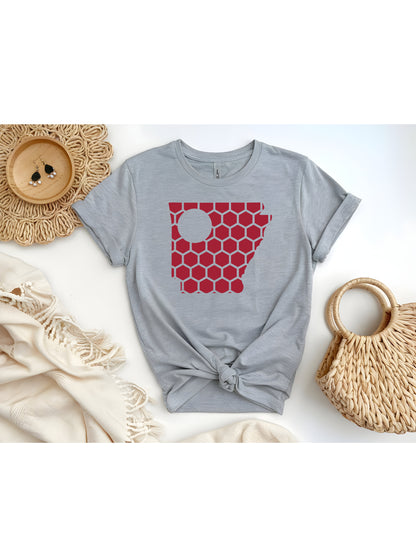 Arkansas Honeycomb Crewneck T-Shirt-Rogue Magnolia Custom Designs