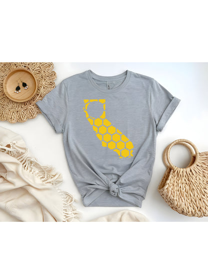California Honeycomb Crewneck T-Shirt-Rogue Magnolia Custom Designs
