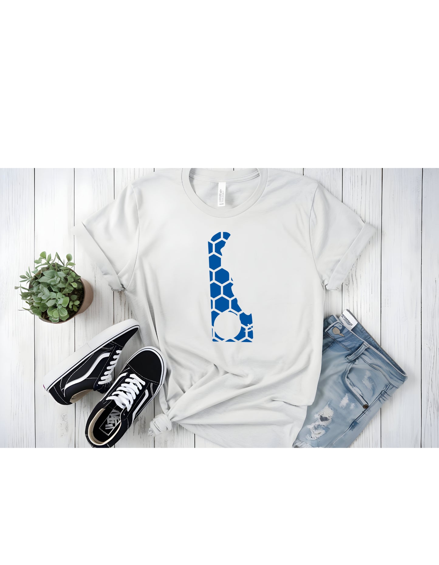 Connecticut Honeycomb Crewneck T-Shirt-Rogue Magnolia Custom Designs