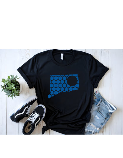 Delaware Honeycomb Crewneck T-Shirt-Rogue Magnolia Custom Designs