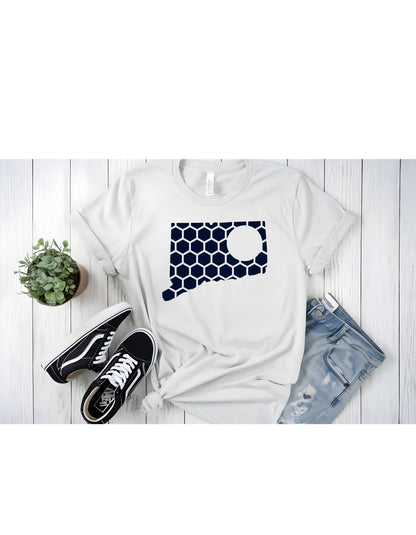 Delaware Honeycomb Crewneck T-Shirt-Rogue Magnolia Custom Designs