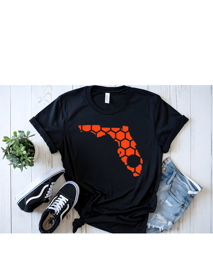 Florida Honeycomb Crewneck T-Shirt-Rogue Magnolia Custom Designs