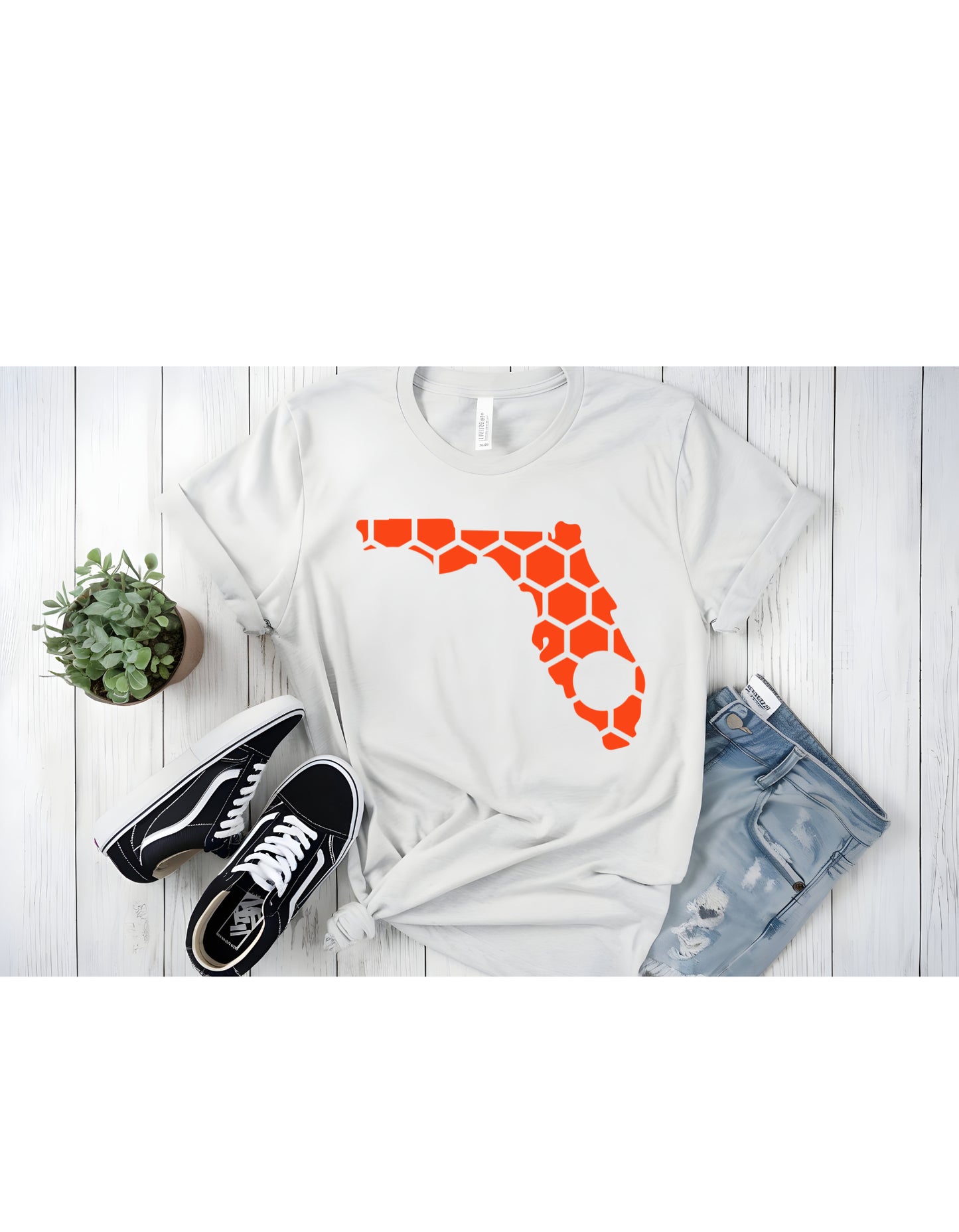 Florida Honeycomb Crewneck T-Shirt-Rogue Magnolia Custom Designs