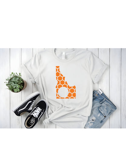 Idaho Honeycomb Crewneck T-Shirt-Rogue Magnolia Custom Designs