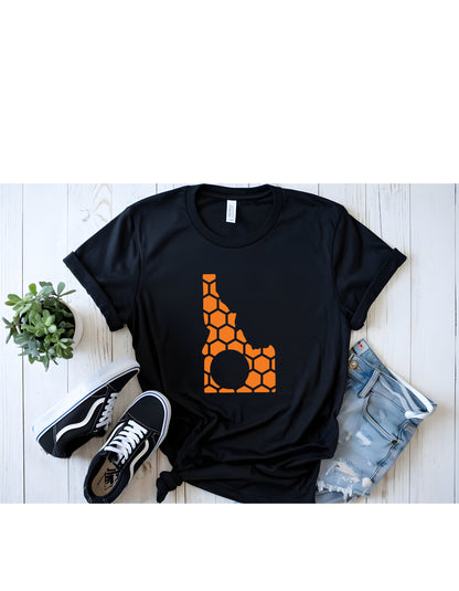 Idaho Honeycomb Crewneck T-Shirt-Rogue Magnolia Custom Designs