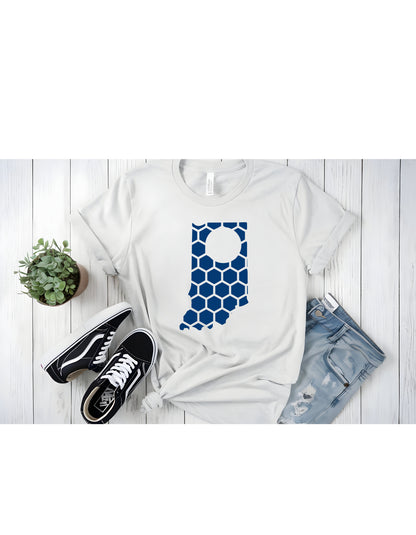 Indiana Honeycomb Crewneck T-Shirt-Rogue Magnolia Custom Designs