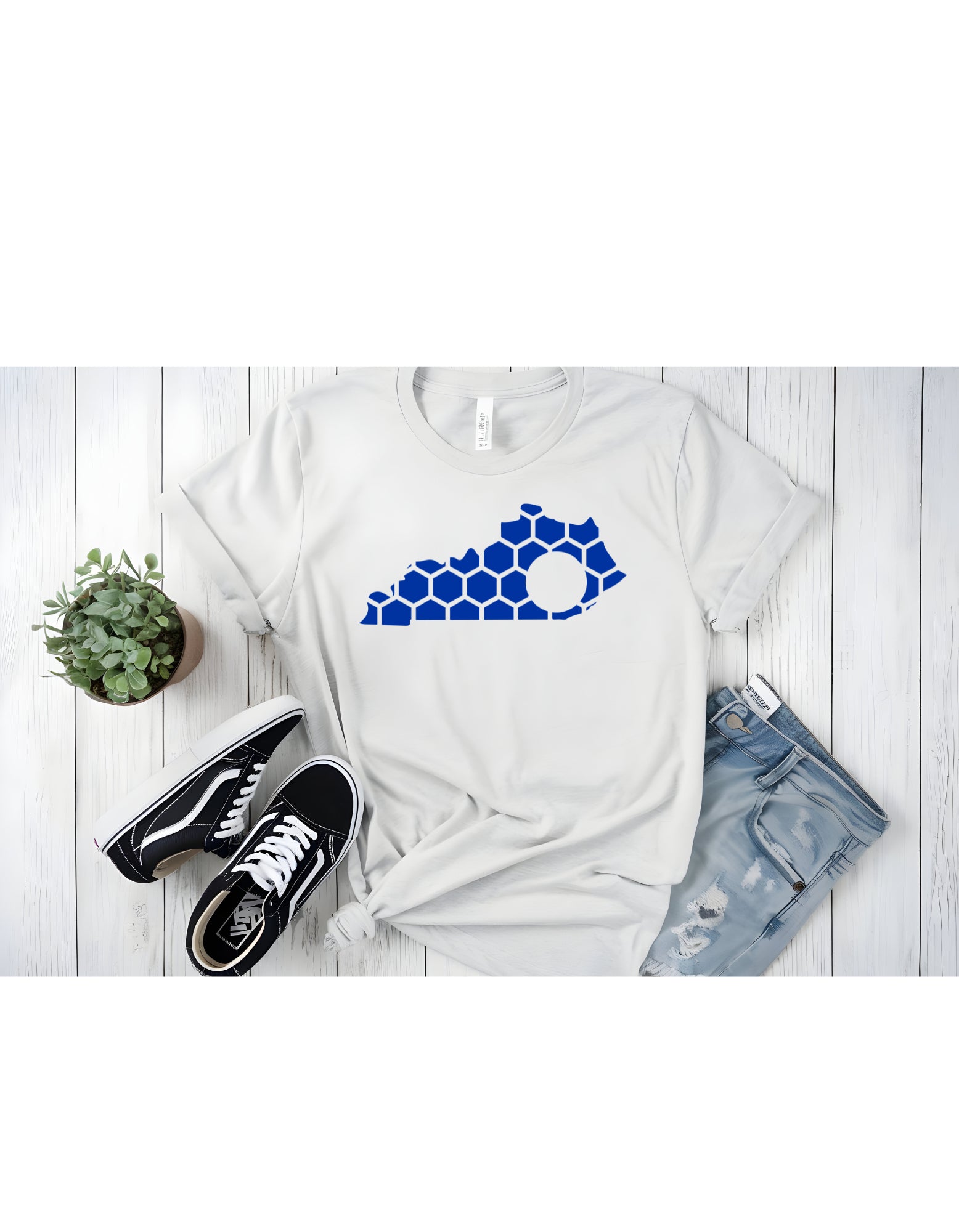 Kentucky Honeycomb Crewneck T-Shirt-Rogue Magnolia Custom Designs