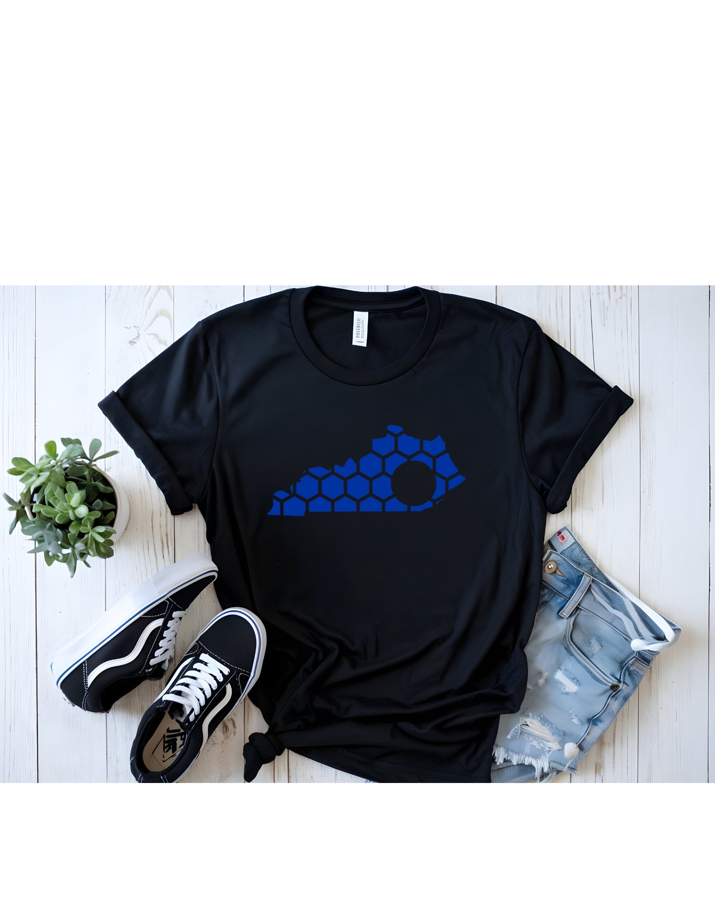 Kentucky Honeycomb Crewneck T-Shirt-Rogue Magnolia Custom Designs