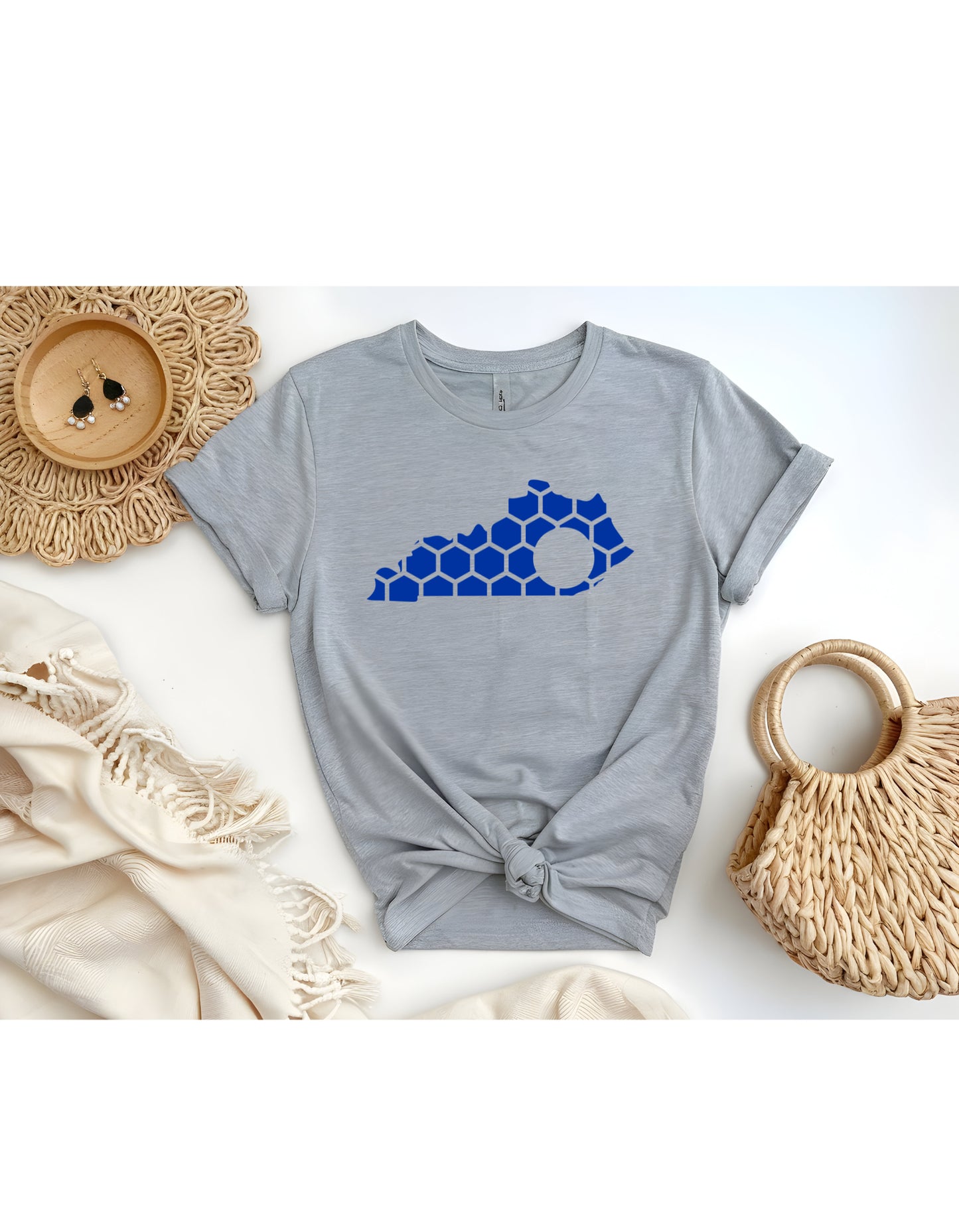 Kentucky Honeycomb Crewneck T-Shirt-Rogue Magnolia Custom Designs