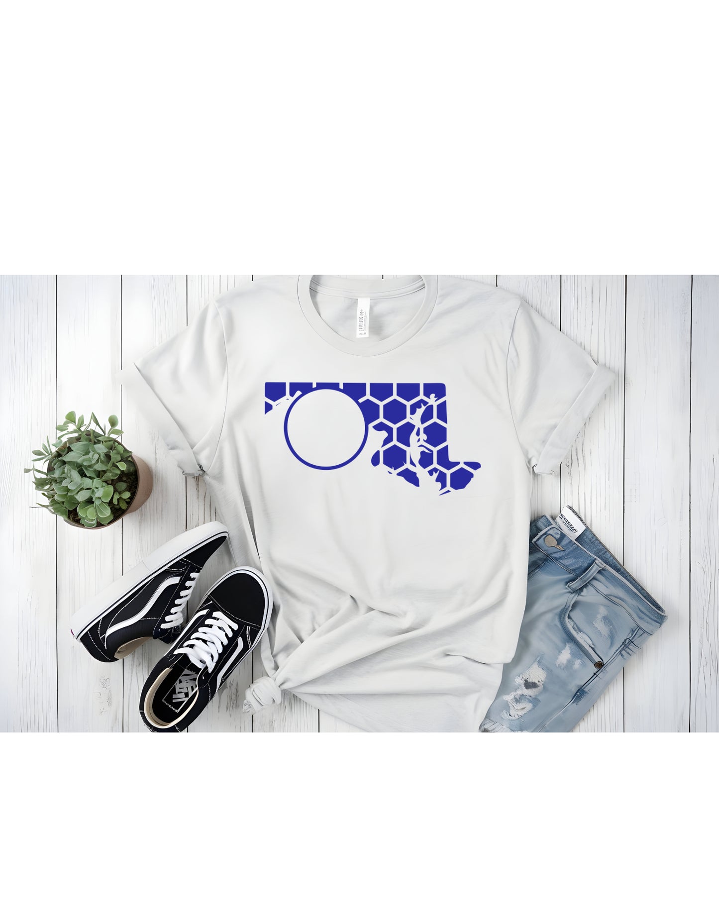 Maryland Honeycomb Crewneck T-Shirt-Rogue Magnolia Custom Designs