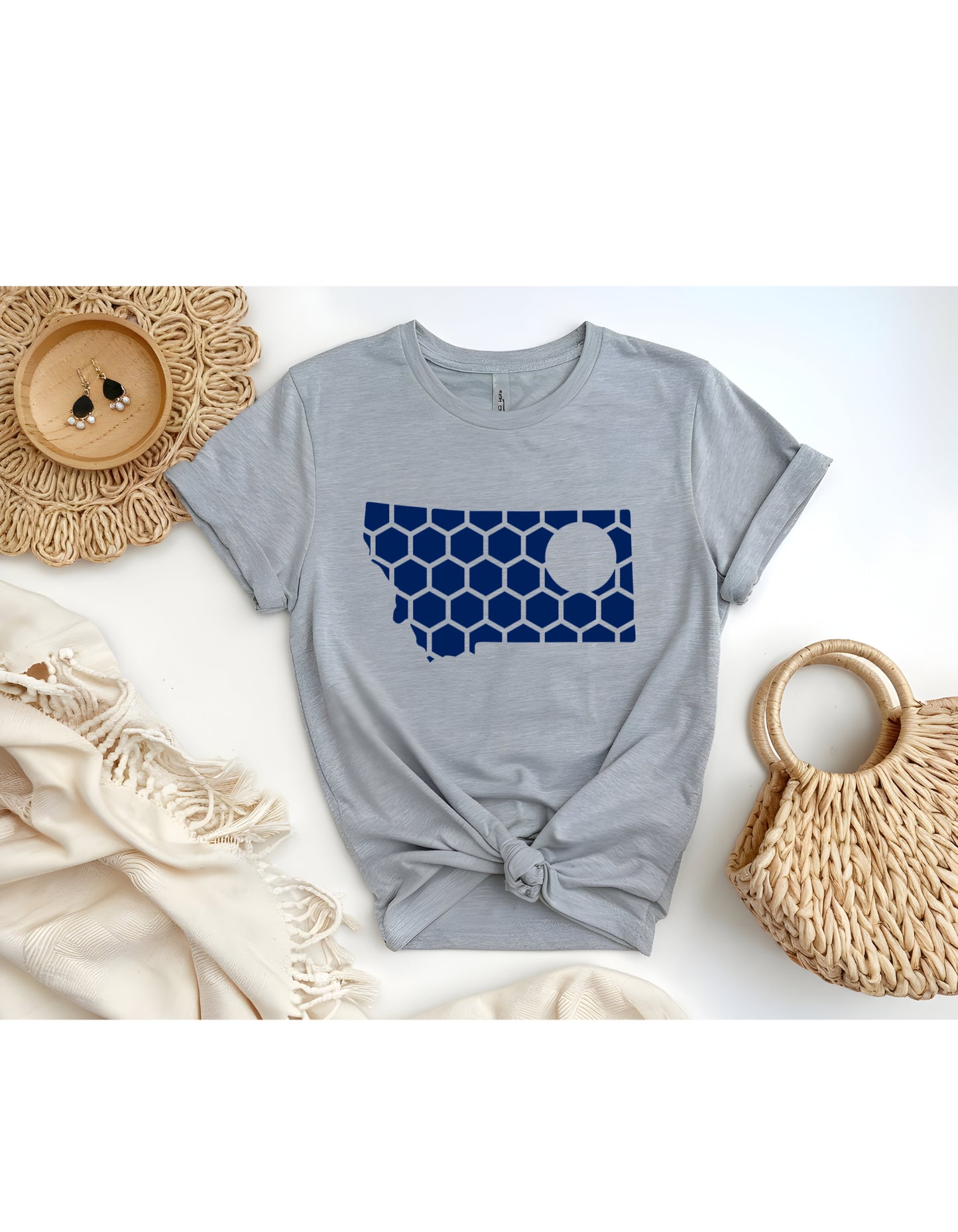 Montana Honeycomb Crewneck T-Shirt-Rogue Magnolia Custom Designs