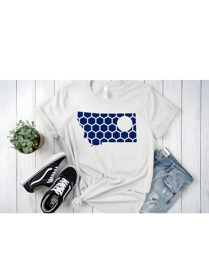 Montana Honeycomb Crewneck T-Shirt-Rogue Magnolia Custom Designs