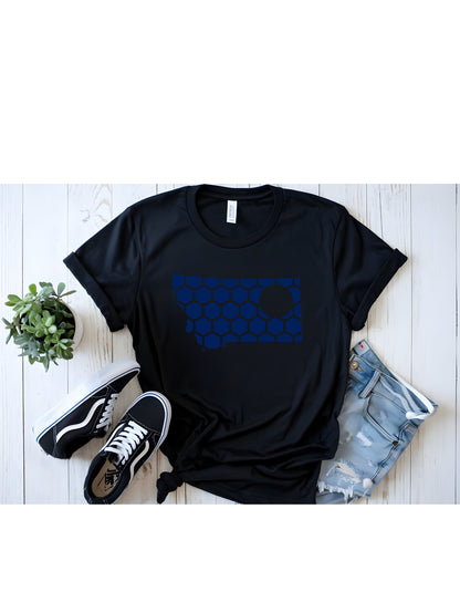Montana Honeycomb Crewneck T-Shirt-Rogue Magnolia Custom Designs