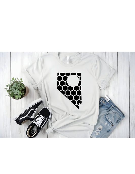 Nevada Honeycomb Crewneck T-Shirt-Rogue Magnolia Custom Designs