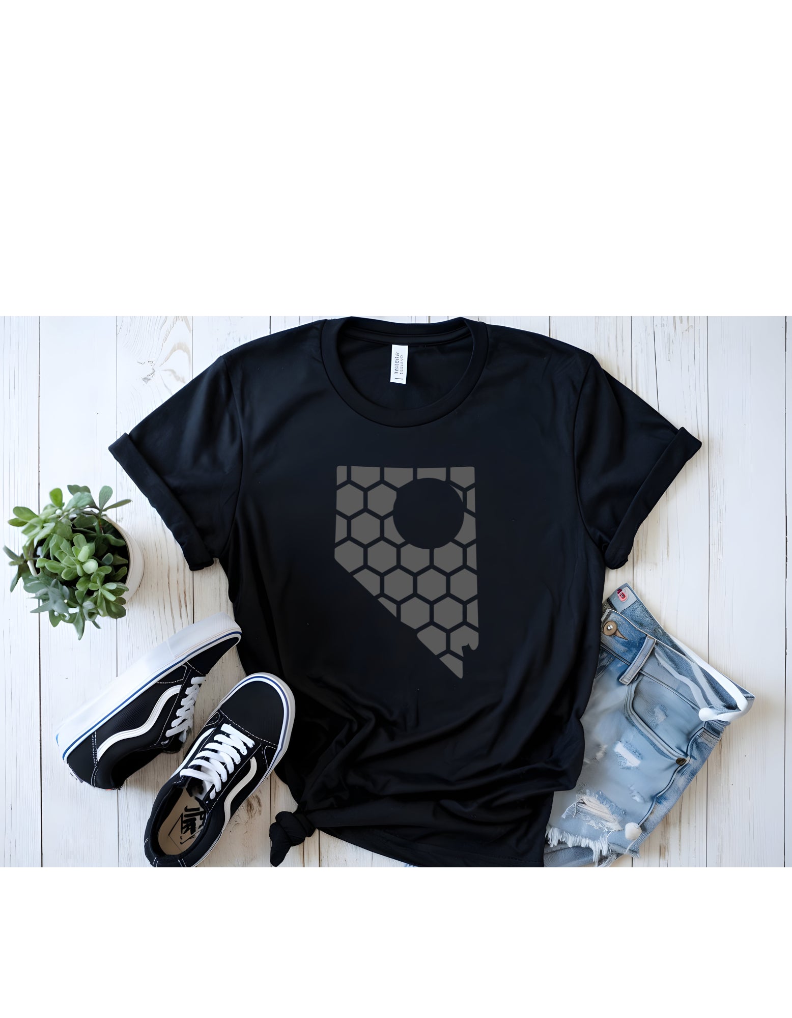 Nevada Honeycomb Crewneck T-Shirt-Rogue Magnolia Custom Designs