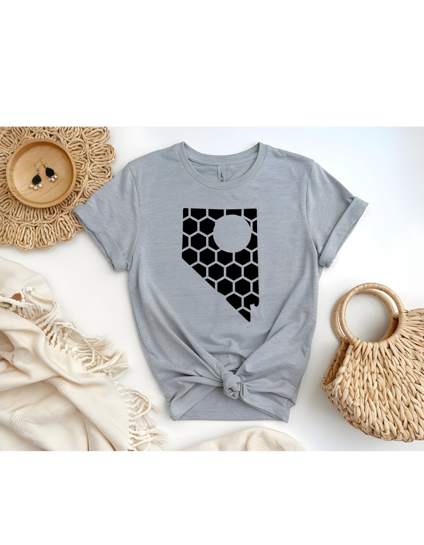 Nevada Honeycomb Crewneck T-Shirt-Rogue Magnolia Custom Designs