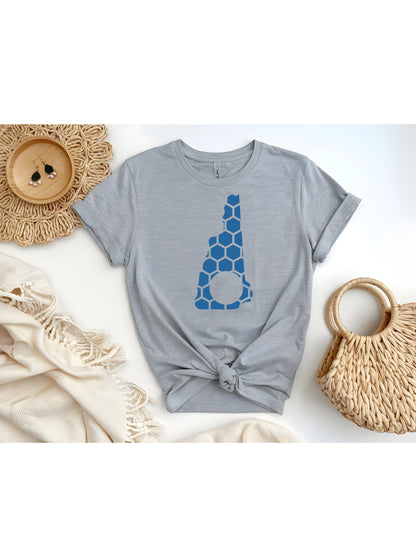 New Hampshire Honeycomb Crewneck T-Shirt-Rogue Magnolia Custom Designs