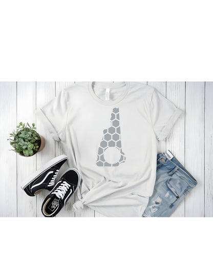 New Hampshire Honeycomb Crewneck T-Shirt-Rogue Magnolia Custom Designs